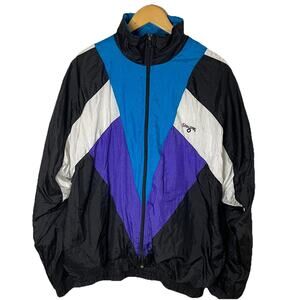 VTG 90s Spalding Track Jacket Color Block Zip Windbreaker Streetwear Skater XL